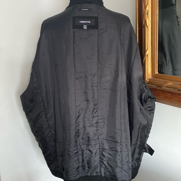 Claiborne Womens 4X Black Coat Midweight Softshell Poly Tech Jacket Zip Up - Picture 5 of 8